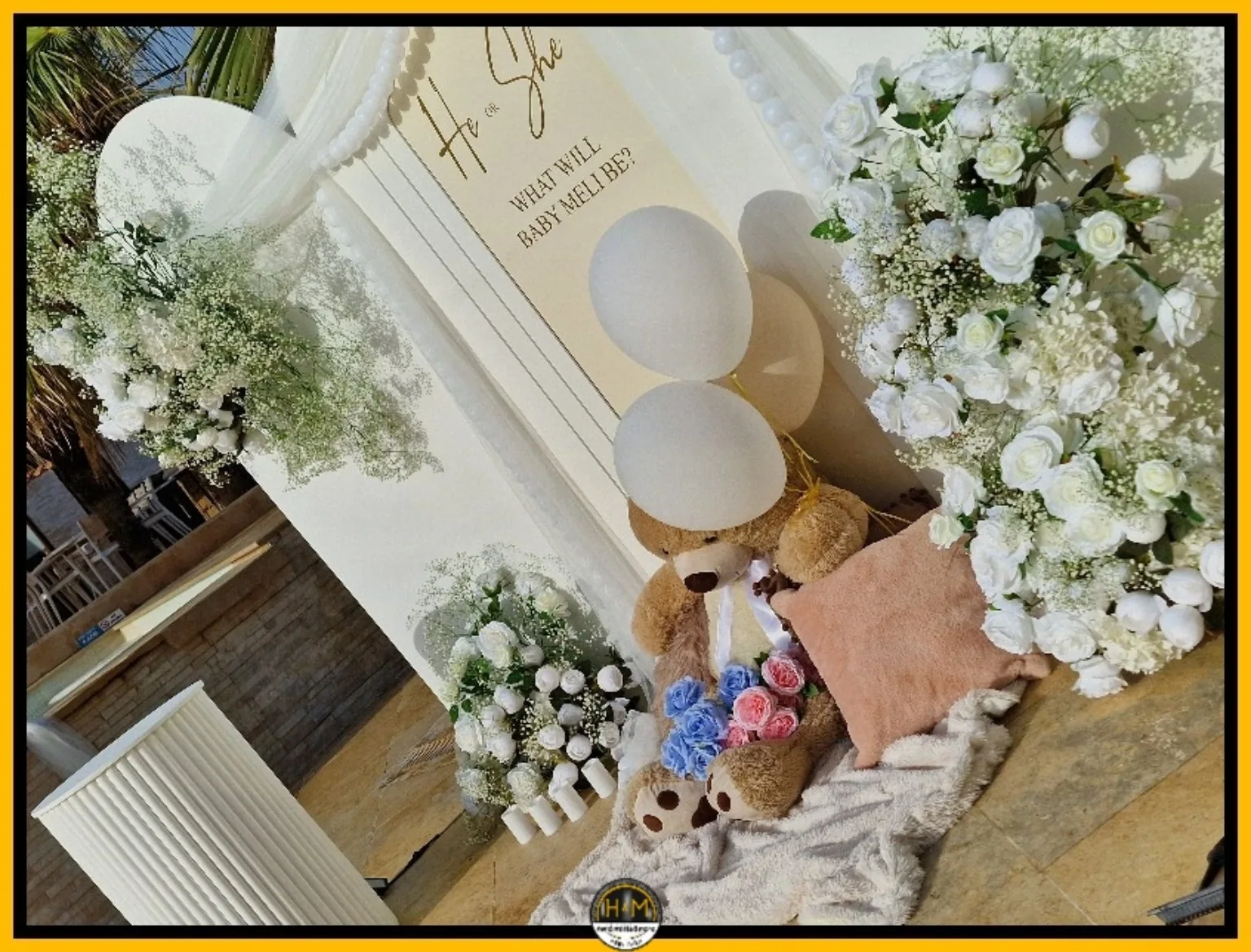 Handcrafted baby shower floral details
